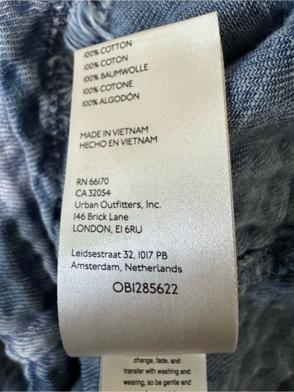 Free People We the Free Summer Daydream Indigo Button-down Boho Size S - Picture 6 of 8